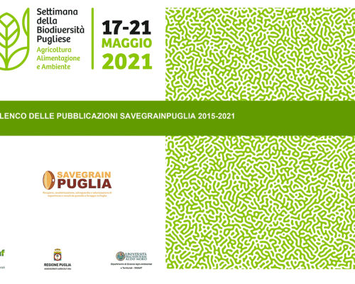 Elenco delle pubblicazioni SaVeGraINPuglia 2015-2021
